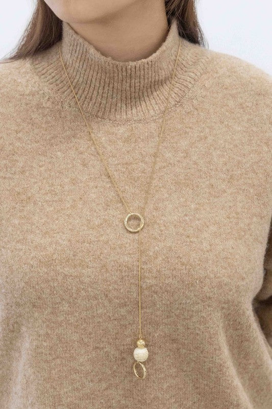 WOVEN ORB PULL NECKLACE