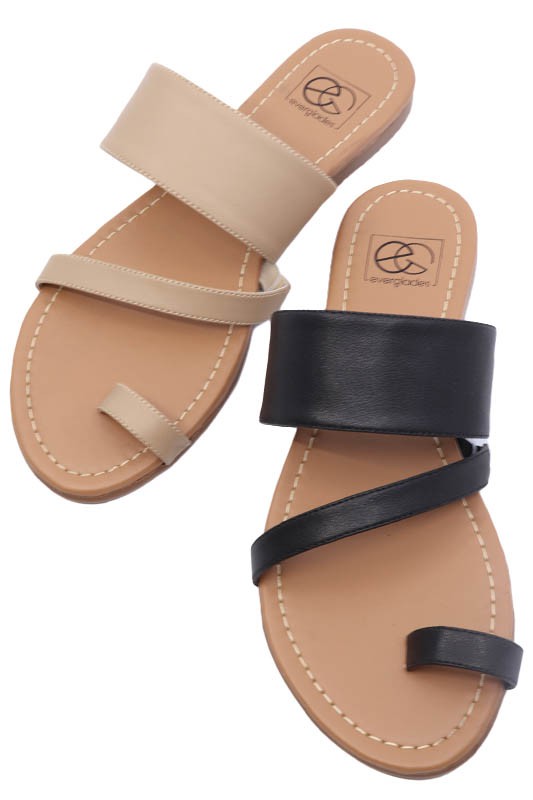 TOE RING SLIDE SANDALS