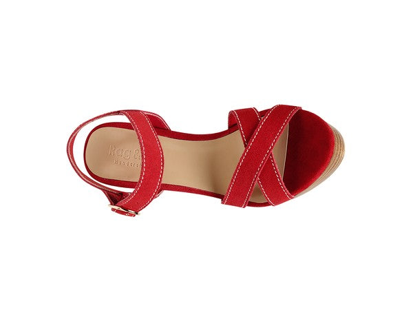 RAG&CO CHOUPETTE SUEDE BLOCK HEELED SANDAL *GENUINE LEATHER*