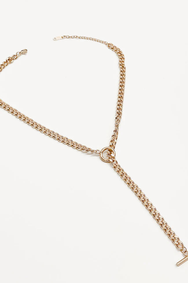 PRETTY SIMPLE ODESSA Y CHAIN NECKLACE *WATERPROOF*