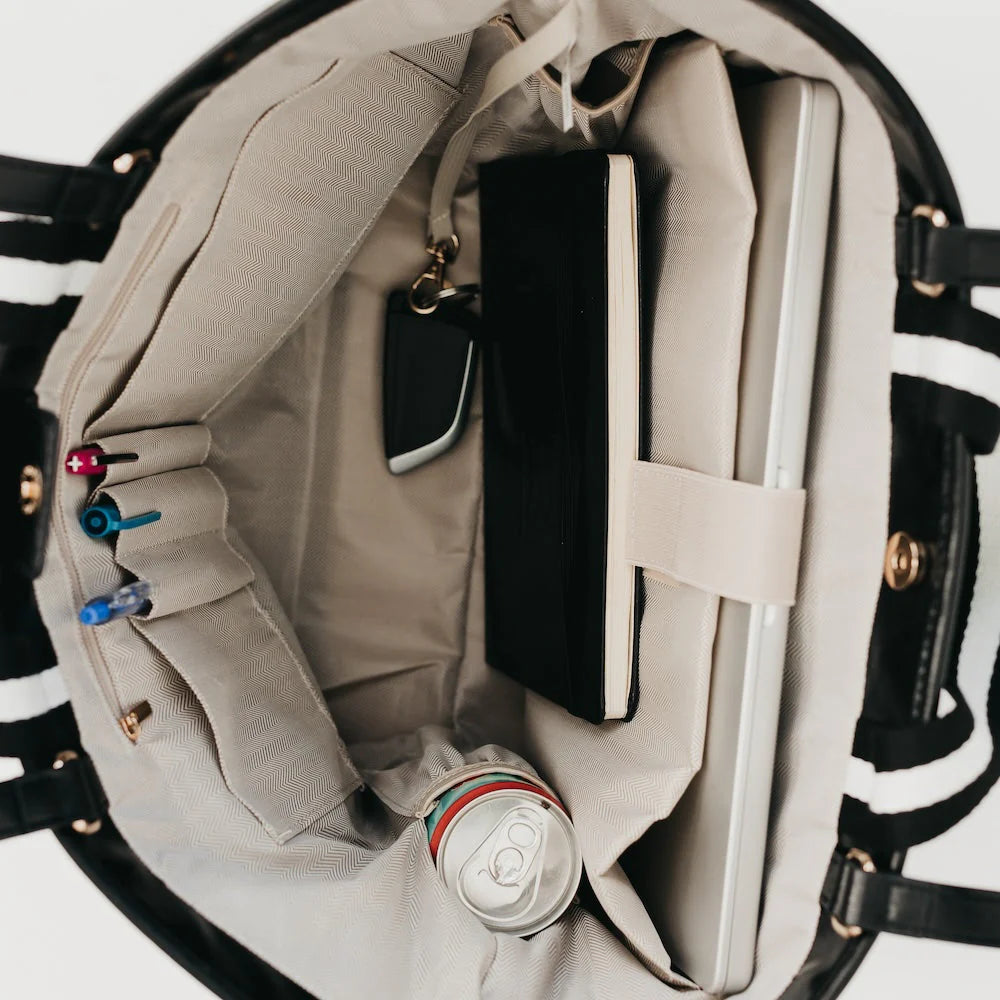 PRETTY SIMPLE WOVEN TIFFANY ORGANIZED TOTE BAG