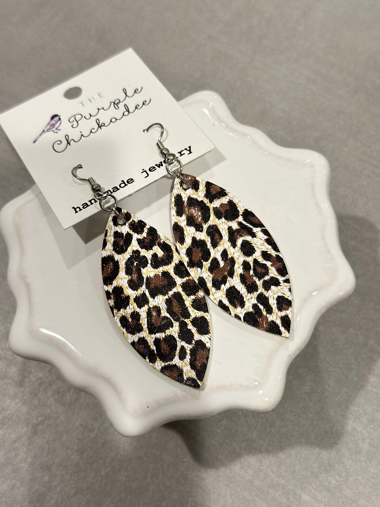ANIMAL PRINT LEATHER EARRINGS