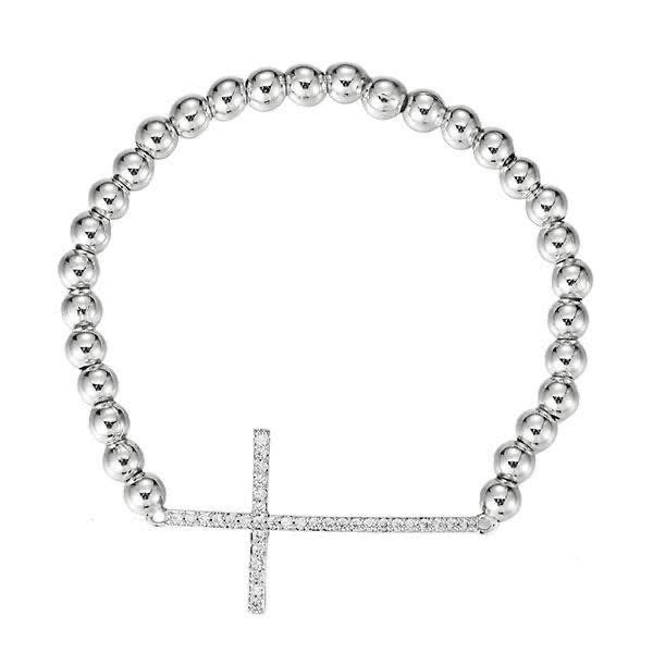 BEADED STRETCH CROSS BRACELET