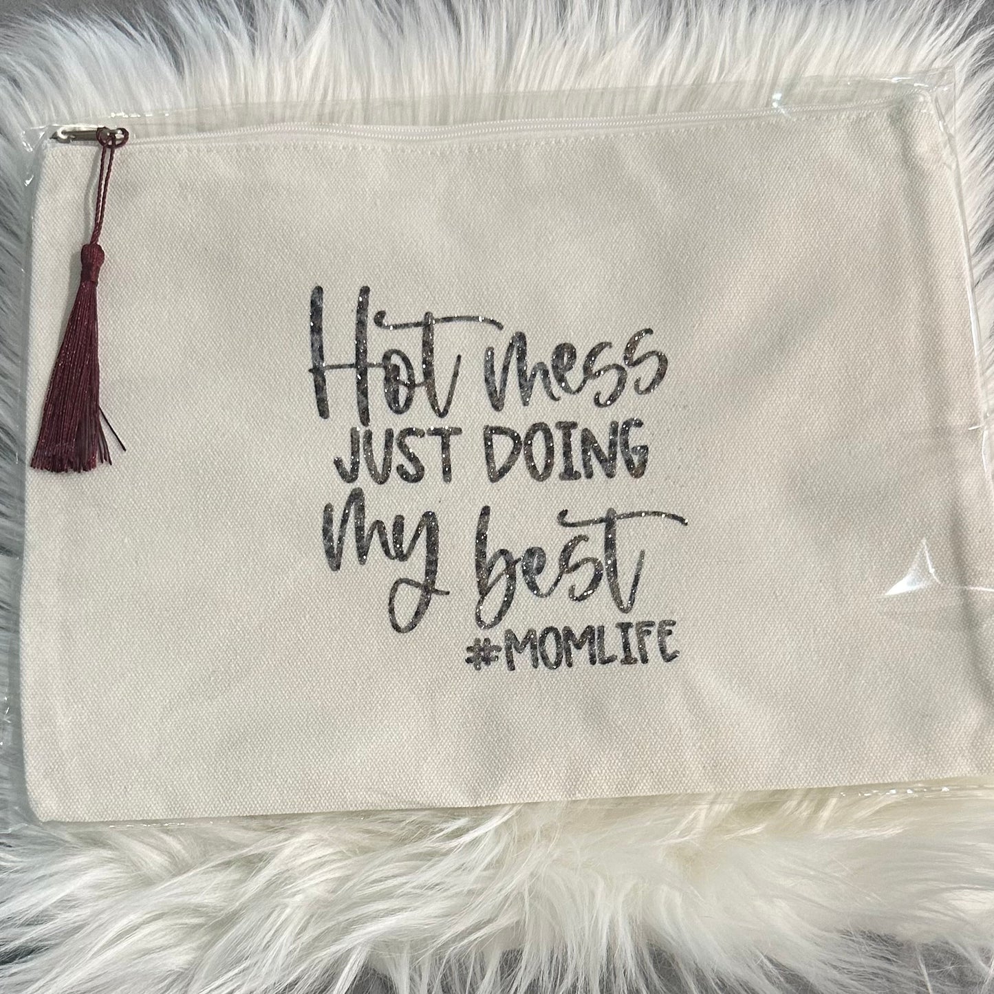 Large Canvas Zippered Bag