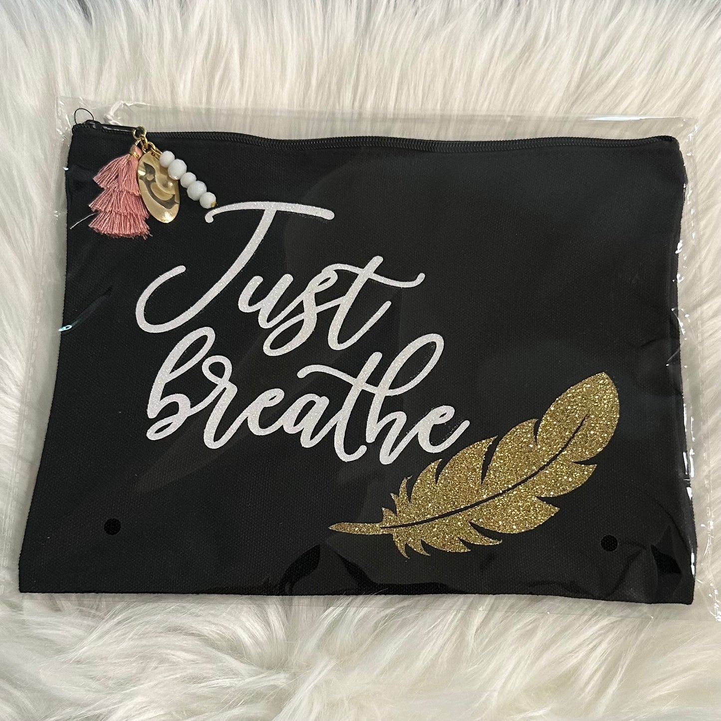 Handmade Black Cosmetic Canvas Clutch