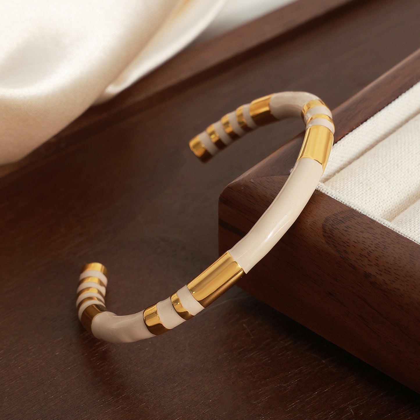 ENAMEL TITANIUM CUFF BRACELET