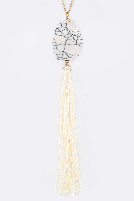 SEMI PRECIOUS TASSEL NECKLACE