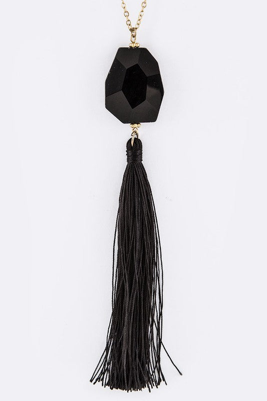 SEMI PRECIOUS TASSEL NECKLACE
