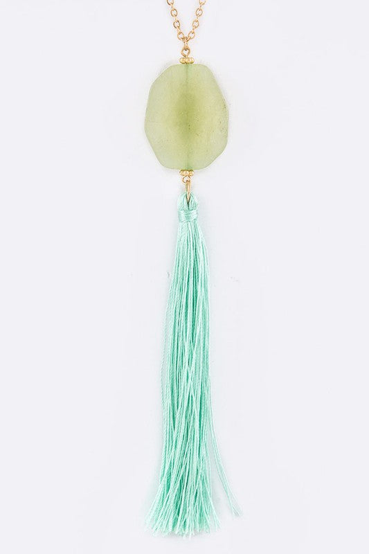 SEMI PRECIOUS TASSEL NECKLACE