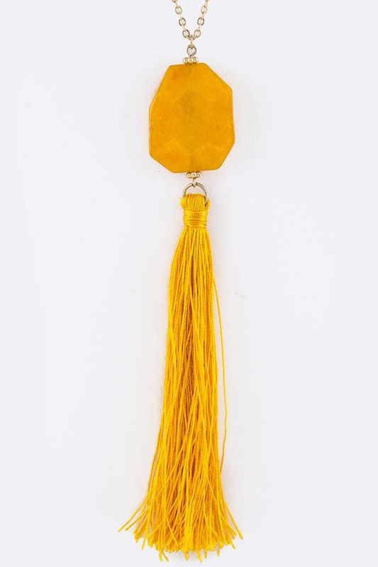 SEMI PRECIOUS TASSEL NECKLACE