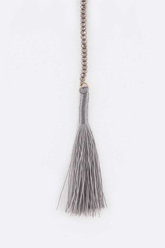 PETITE BEADS CONVERTABLE LAYER TASSEL NECKLACE