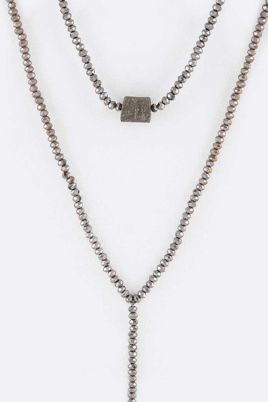 PETITE BEADS CONVERTABLE LAYER TASSEL NECKLACE