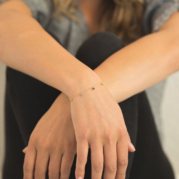 RAINBOW BEZEL STARDUST CRYSTAL NECKLACE