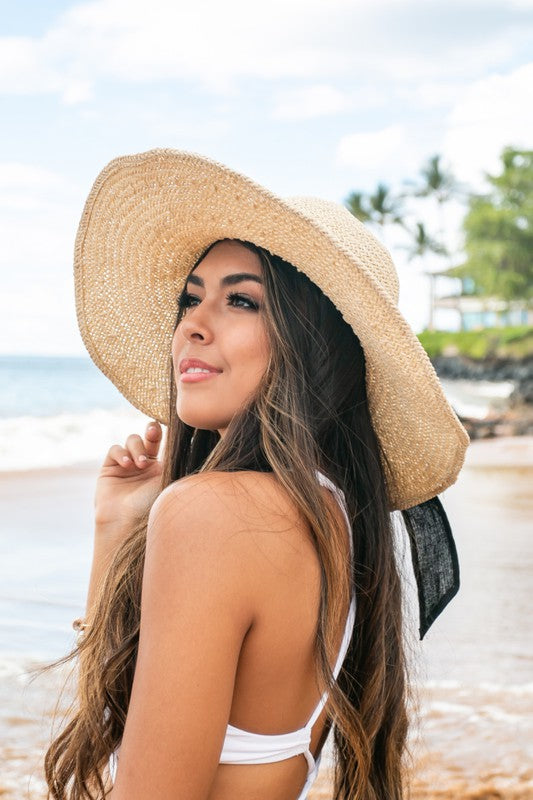 BOW ACCENT PEASANT SUN HAT