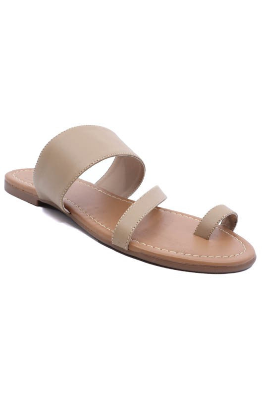 TOE RING SLIDE SANDALS