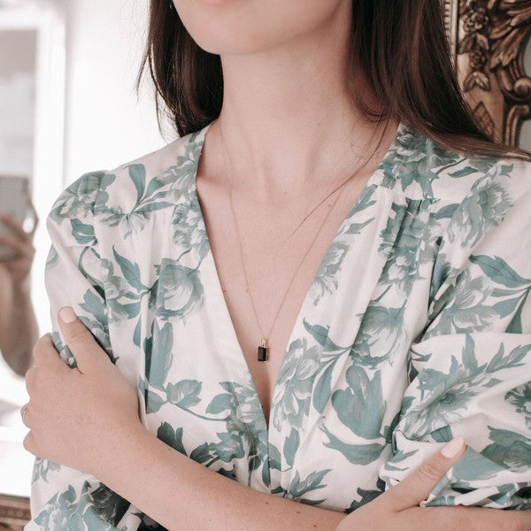 BONBON BLACK CRYSTAL NECKLACE