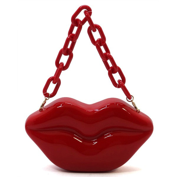 ACRYLIC HARD CASE LIPS HANDBAG
