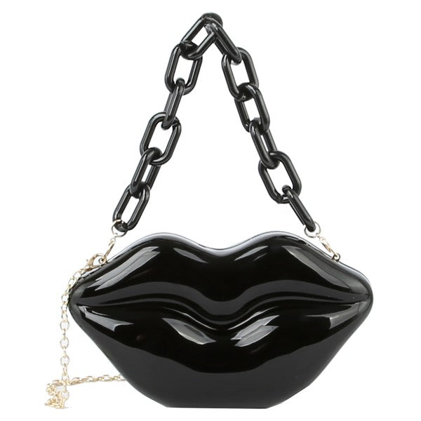 ACRYLIC HARD CASE LIPS HANDBAG