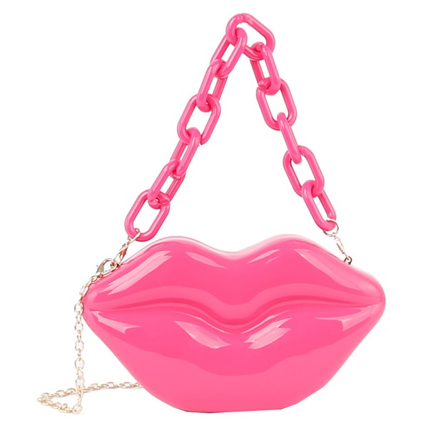ACRYLIC HARD CASE LIPS HANDBAG