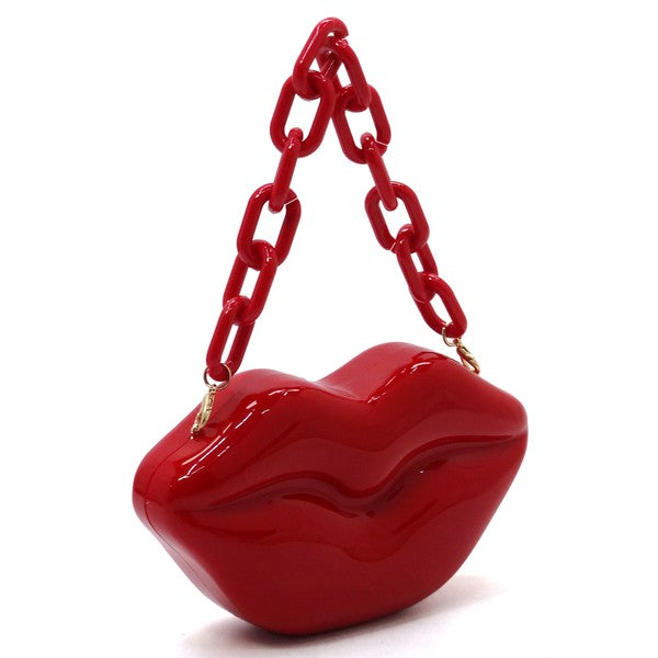 ACRYLIC HARD CASE LIPS HANDBAG