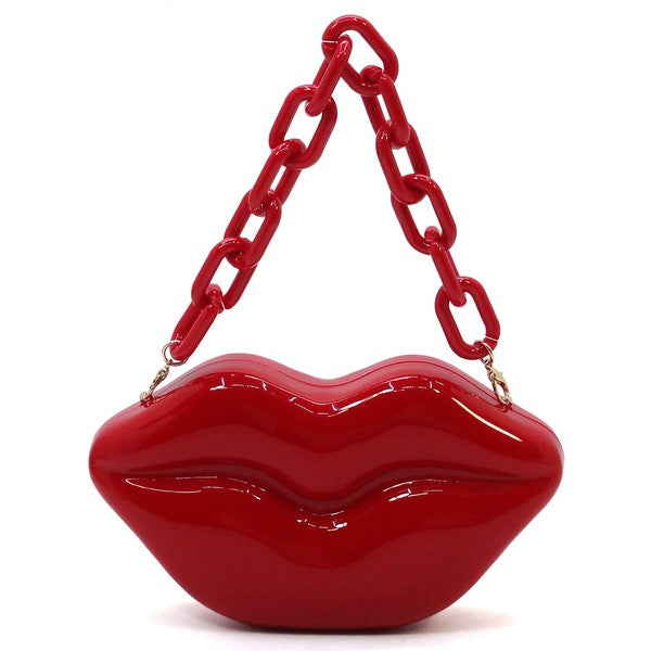 ACRYLIC HARD CASE LIPS HANDBAG