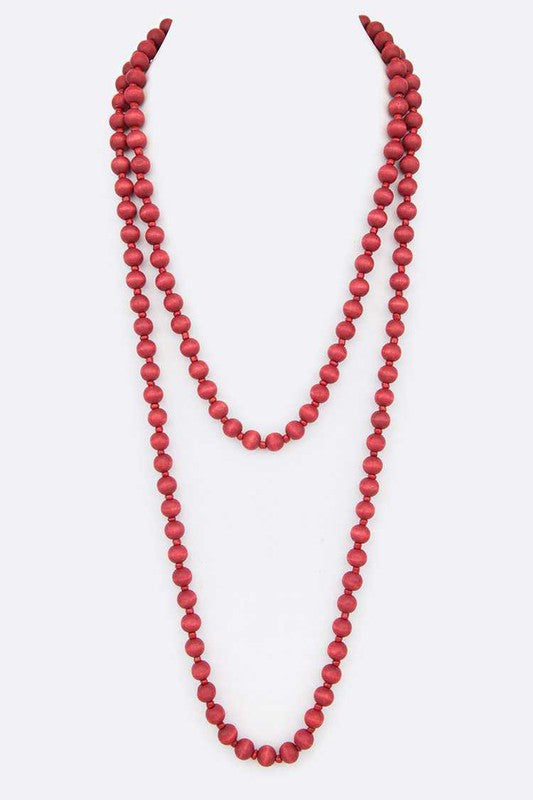 WOODEN BEAD 60” MULTI WRAP NECKLACE