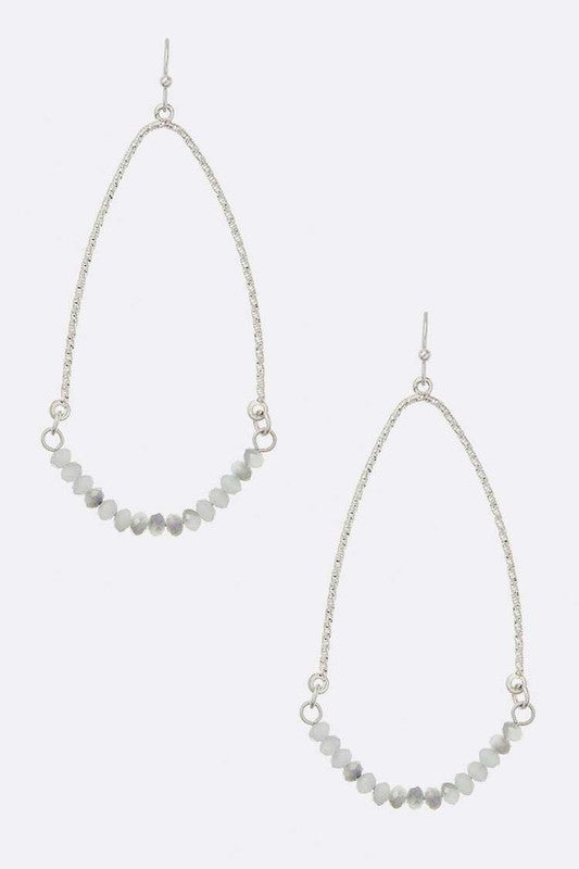 Crystal Teardrop Textured Earrings