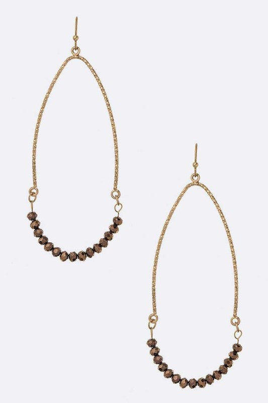 Crystal Teardrop Textured Earrings