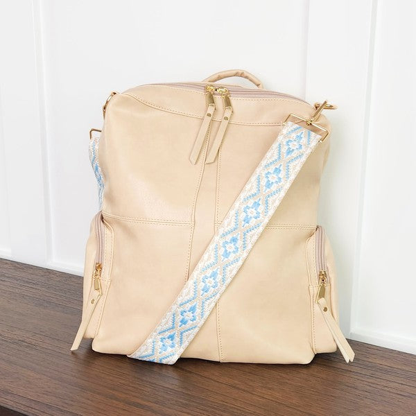 CHARIS CONVERTABLE VEGAN LEATHER BACKPACK 2 STRAPS