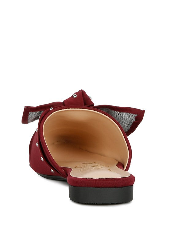 MAKEOVER STUDDED BOW FLAT MULES