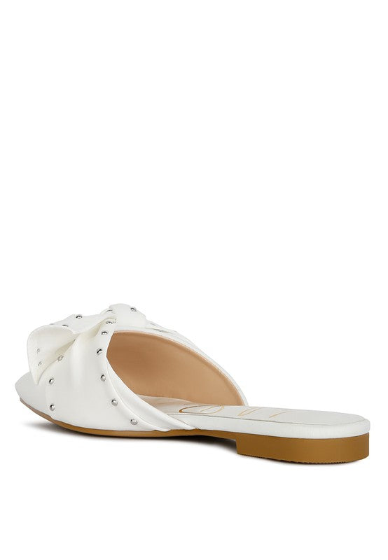MAKEOVER STUDDED BOW FLAT MULES