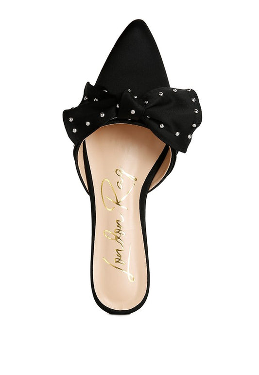 MAKEOVER STUDDED BOW FLAT MULES