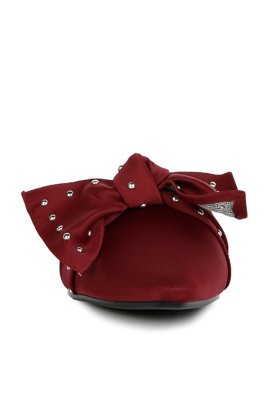 MAKEOVER STUDDED BOW FLAT MULES