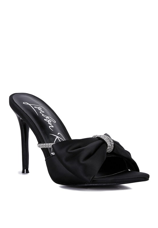 HIGH TEA JEWEL STRAP SATIN HIGH HEELS