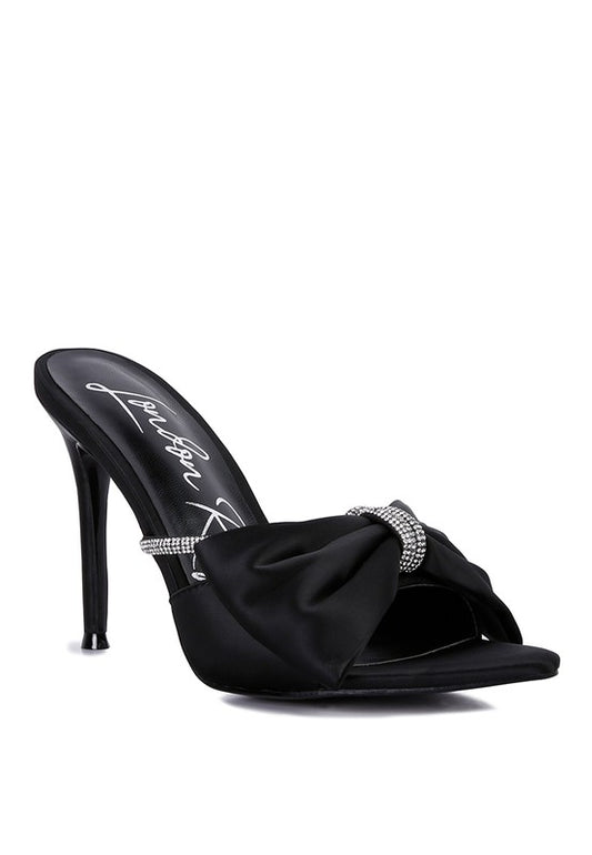 HIGH TEA JEWEL STRAP SATIN HIGH HEELS