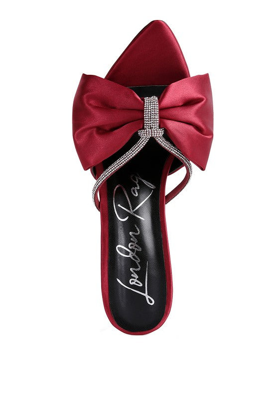 HIGH TEA JEWEL STRAP SATIN HIGH HEELS