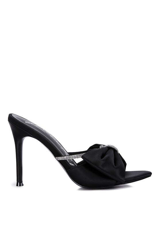 HIGH TEA JEWEL STRAP SATIN HIGH HEELS