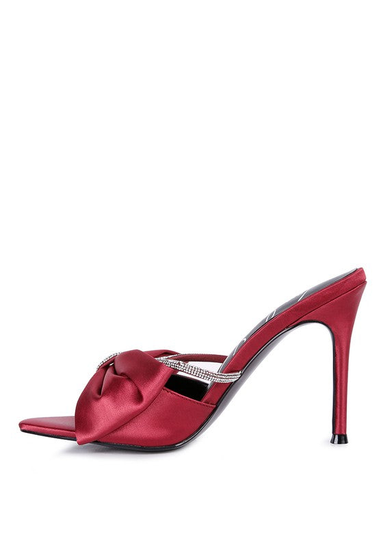 HIGH TEA JEWEL STRAP SATIN HIGH HEELS