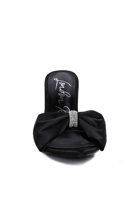 HIGH TEA JEWEL STRAP SATIN HIGH HEELS