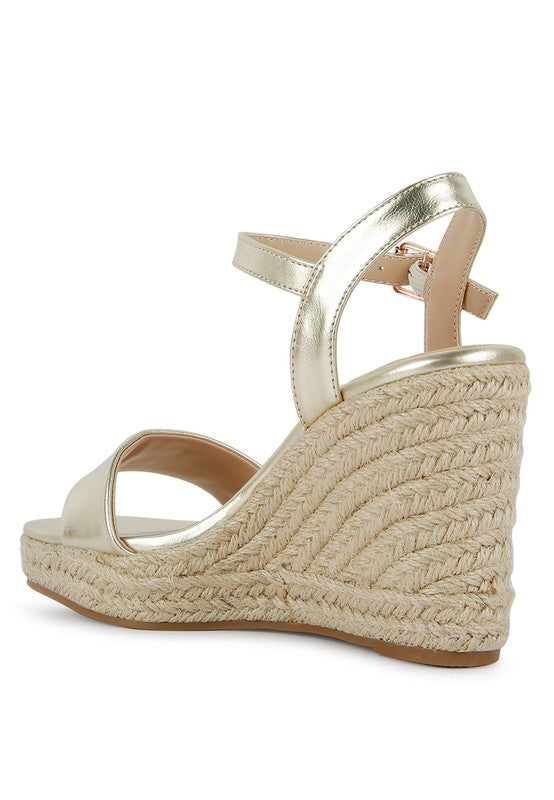 AUGIE WOVEN WEDGE SANDALS