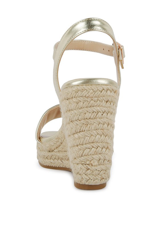 AUGIE WOVEN WEDGE SANDALS
