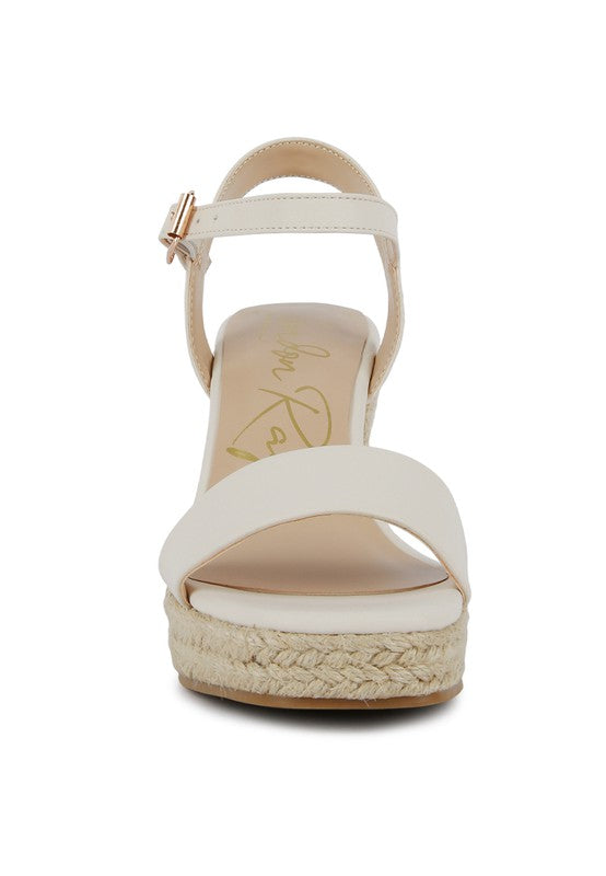AUGIE WOVEN WEDGE SANDALS