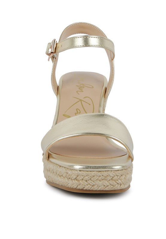 AUGIE WOVEN WEDGE SANDALS