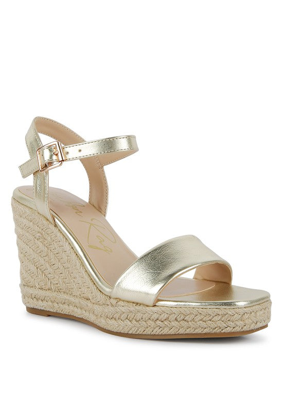 AUGIE WOVEN WEDGE SANDALS