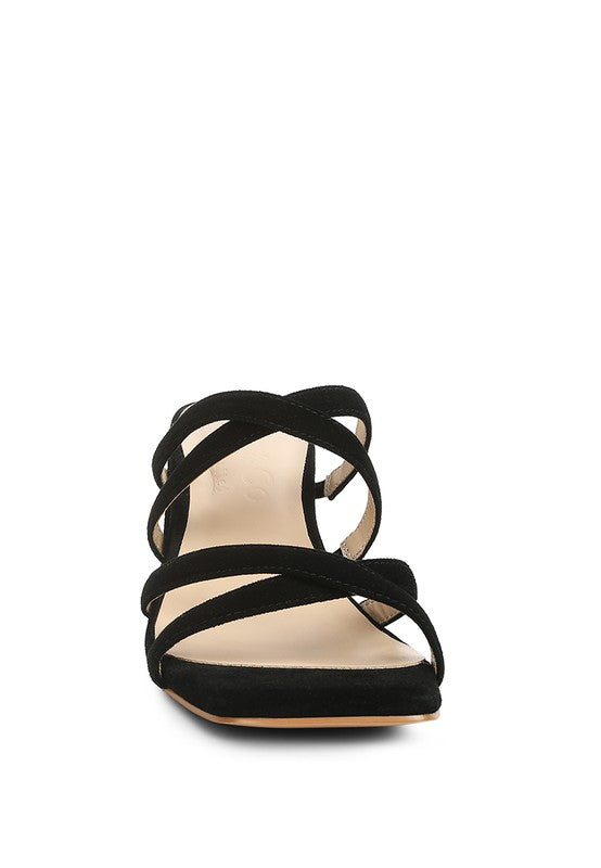 VALENTINA STRAPPY SUEDE SANDALS