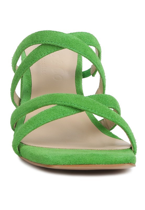 VALENTINA STRAPPY SUEDE SANDALS