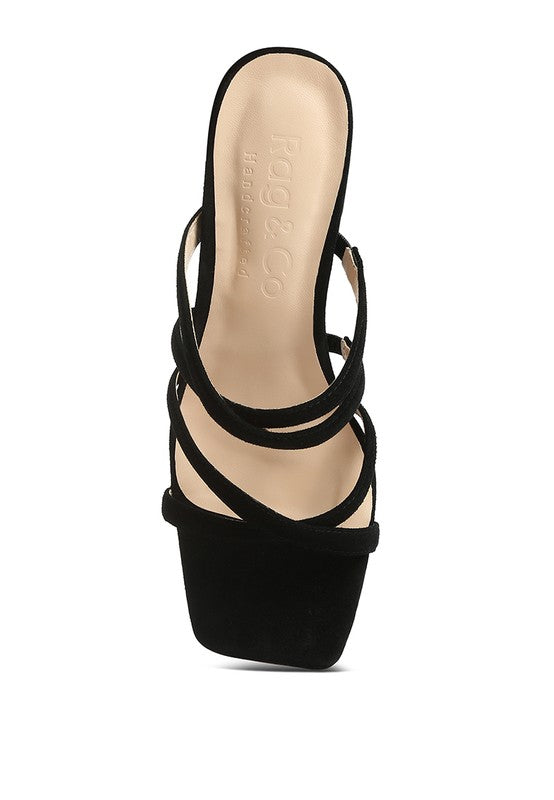 VALENTINA STRAPPY SUEDE SANDALS