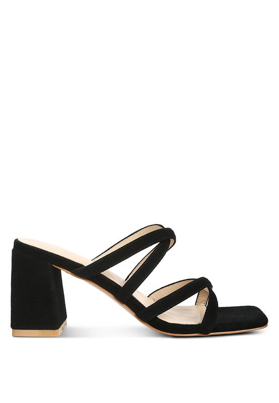 VALENTINA STRAPPY SUEDE SANDALS
