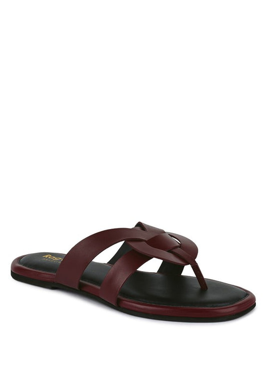 ANGELES FLAT SLIP ON *GENUINE LEATHER*