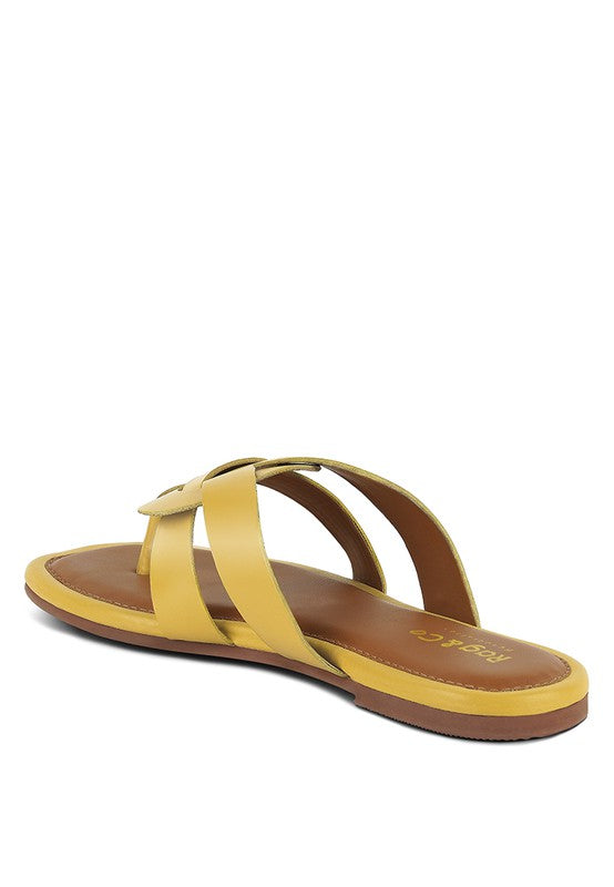 ANGELES FLAT SLIP ON *GENUINE LEATHER*